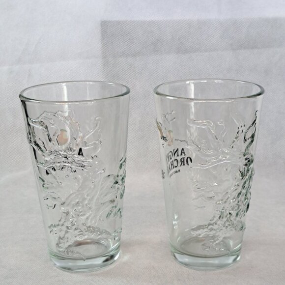 Set of Two Angry Orchard 3D Embossed Hard Cider Pint Beer Glass - Picture 3 of 6